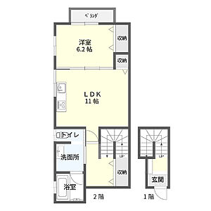 メゾンプーペ 201/202　C・D　タイプ　間取り　高山市　賃貸アパート