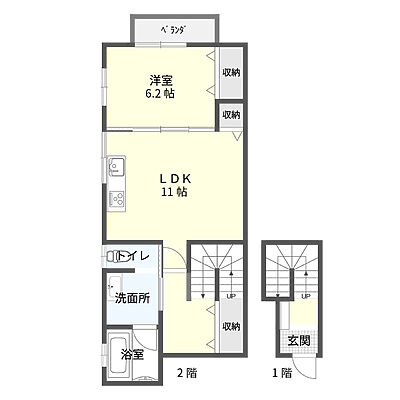 メゾンプーペ　C・D　タイプ　間取り　高山市　賃貸アパート